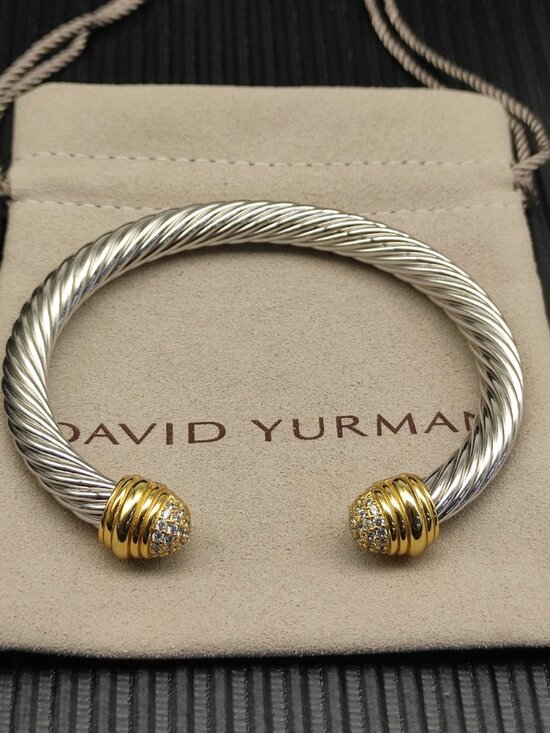 David Yurman. Jewelry - David Yurman 7mm half-diamond gold bracelets